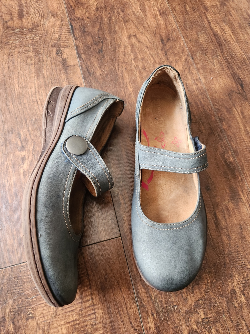 Comfortiva Slate Gray Mary Jane Flats